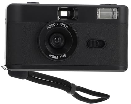 jojofuny Appareil Photo Argentique Réutilisable Caméra Vintage Rétro avec Flash Intégré sans Batterie Design Simple