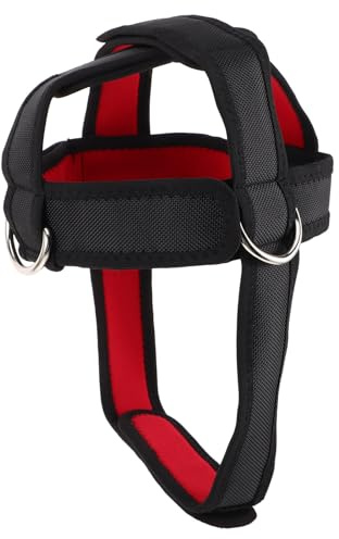 JHKNNK Arnés de Entrenamiento Cuello con Gorra Cómoda y Ajustable, Correa de Nailon Resistente para Fortalecimiento Muscular y Mejora Postura, Equipo Portátil para Gimnasio y Uso en Casa