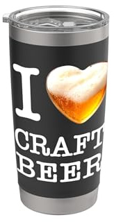 I Love Craft Beer Birra Artigianale Bicchiere termico in acciaio inox doppia parete