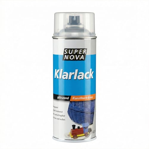 SUPER NOVA Klarlack Spray für innen und außen Kunstharz Basis 400ml (Hochglanz)