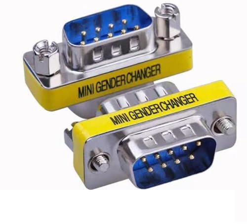Flomiara DB9 Serial RS232 Adaptador macho a macho, mini cambiador de género de 9 polos, conector serie DB9 macho a macho RS232 convertidor de puerto para equipos industriales de PC