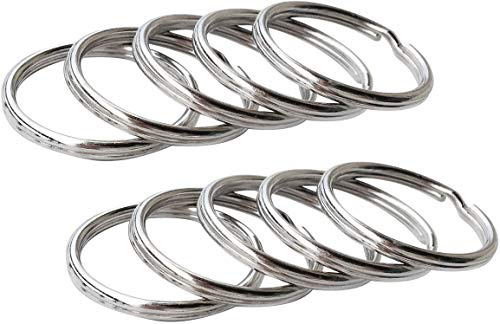 Key Ring/Key Chain, Split Round Metal Silver Keyring for Home/Car/Outdoor/Arts/Lanyards/CraftsKeys Organization (100 Pack 1.25 inches)