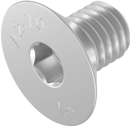 SECCARO Senkschraube M5 x 8 mm, Edelstahl V2A VA A2, DIN 7991 / ISO 10642, Innensechskant, 20 Stück