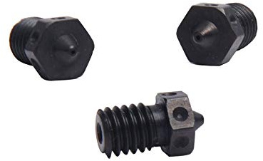 4pcs Hardened Steel Nozzles M6 Nozzle 0.25/0.4/0.5/0.6mm For 1.75mm V5 V6 Hotend Titan Aero Extruder Prusa i3 MK3 3D Printer Printing PEI PEEK or Carbon Fiber Filament Use