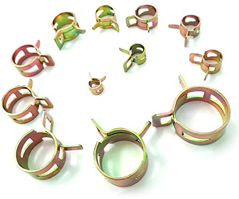 ALLNICE 12 Taille 120 pcs 6–22 mm à ressort Clips de tuyau Tuyau de carburant Conduite d'eau Tube d'air Tuyau de vidange en silicone Collier de serrage Fermeture