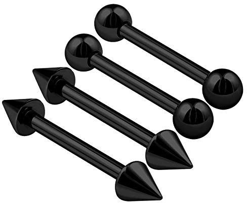 Eloxierte Barbell Ohr Ohrringe 1,2mm 16g Augenbrauen 4 Stück, Legierter Stahl