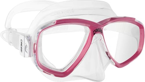 Cressi Perla Separate Glass Mask & Snorkel Set for Adults - Low-Volume Diving Mask - Dry-Top Snorkel Set - For Diving & Snorkelling - Pink - Single Perla Mask