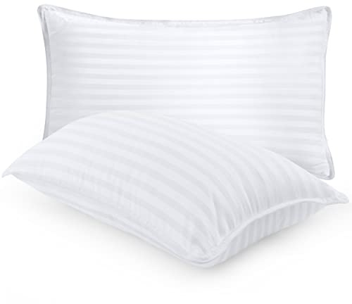 Utopia Bedding Set di 2 cuscini da letto per dormire, misura standard, colore bianco, di qualità alberghiera, per chi dorme sulla schiena, sulla pancia o sul fianco