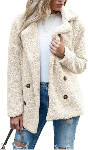 Giacca di lana autunno inverno, Giacca di lana casual, Cappotto di Lana di Pecora, Giacca da donna,Giacca,Milky white,L