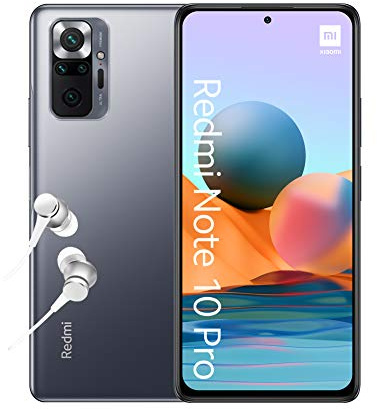 XIAOMI M2101K6G Redmi Note 10 Pro Smartphone 6.67 AMOLED DotDisplay de 120 Hz, Snapdragon 732G, 108 MP Cámara cuádruple, 5020 mAh, Color Gris Onyx, 6 + 128 GB