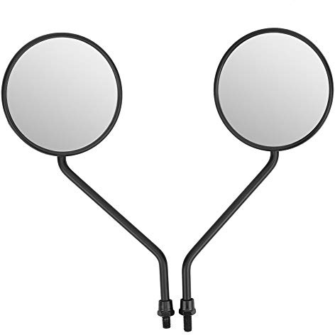 Beisha Motorrad-Rückspiegel, 2 Stück, 8 mm/0,3 Zoll, rund, Universal, für Motorrad, Scooter, E-Bike