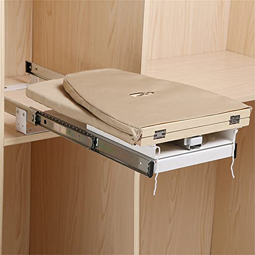 SUNWEII Tabla de Planchar pequeña Armario para guardarropa, Oculto, extraíble, Montaje en Pared, Tabla de Planchar Plegable, Armario, retráctil, Oculto para lavandería doméstica, 800x300 mm