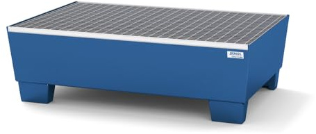 Auffangwanne classic-line aus Stahl für 2 Fässer, lackiert,unterfahrbar, m. Gitterrost,1236x815x355