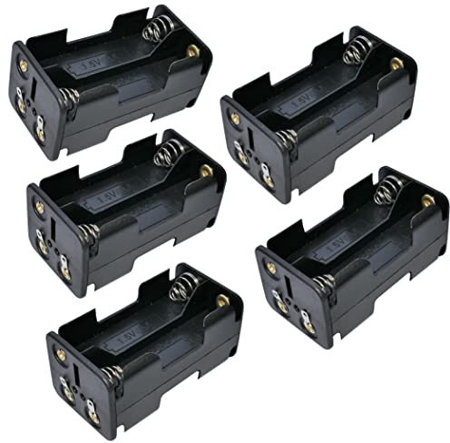 AЕRZETIX - C52745 - Lot de 5 Boîtiers/Porte-Piles/Chargeur/Support pour 4 Piles AA 1.5 V - 58x31x27 mm - en Plastique
