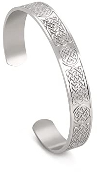 kkjoy Armreif aus Edelstahl, Vintage, Wikinger-Armring, irischer keltischer Knoten, für Damen und Herren