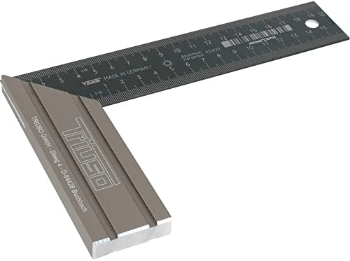 TRIUSO Universal Schreinerwinkel Schlosserwinkel Winkel - Made in Germany !!! (200 x 130 mm), Schwarz