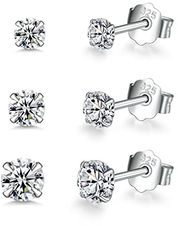 925 Sterling Silber Ohrstecker Set für Frauen - Hypoallergen Kleine Schlafknorpel Studs mit AAAAA Clean Cubic Zirkonia