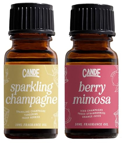 CANDECraftCo Premium Fragrance Oil – Diffuser Oils Fragrances Scented for Home, Candle Soap Making Supplies, Aromatherapy Blends for House (0.34 Fl Oz) (Champagne & Berry Mimosa)