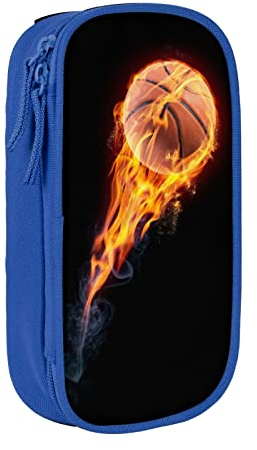 MOLIAE Federmäppchen mit Basketball auf Feuer, hohe Kapazität, langlebige Federtasche, Organizer-Etui, für Männer und Frauen