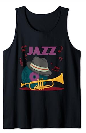 Jazz Classic Music Posaune und Vinyl Smooth Jazz Music Tank Top