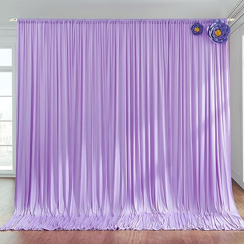3x3 m Lavanda Cortina para telón de fondo, cortina de fondo de fiesta púrpura brillante fondo de boda, poliéster lavanda fondo cortinas para cumpleaños Baby Ducha Bautizo Ducha de Novia