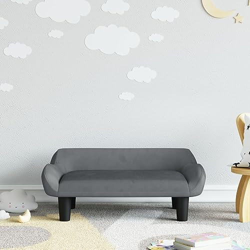 INLIFE Kindersofa Dunkelgrau 70x40x24 cm Samt,4,7 KG,3196351