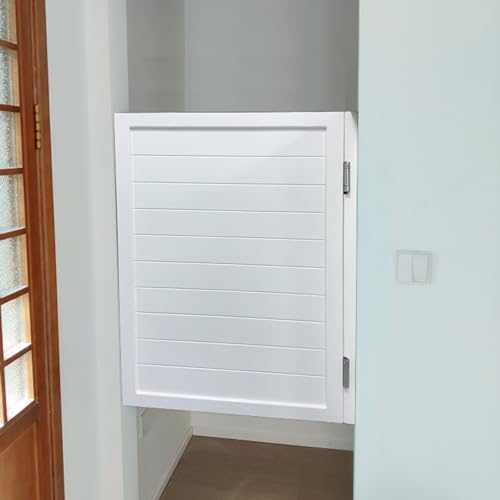 Puertas abatibles Puerta de Cafetería Abatible de Cocina Individual Blanca, Decoración de Madera para El Hogar, Puerta de Salón con Kit de Bisagras y Accesorios, Puerta Abatible de Pasillo Interior (