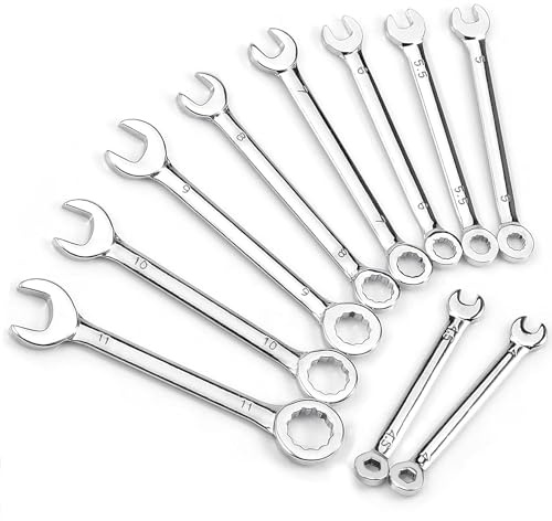 Bestgle 10pcs Mini Combination Wrench Set, Metric 4–11mm Fixed Head Open & Box End Spanner Kit, High Carbon Steel Small Wrench Tool for Repair, Assembly & Tight Spaces