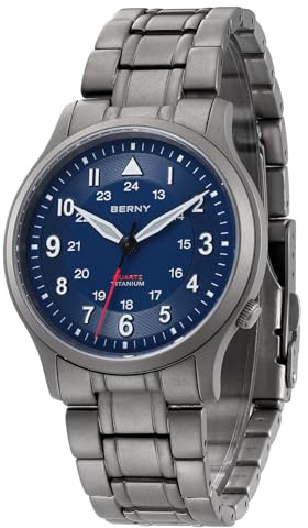 BERNY Titan Klocka Japansk Sopa Andra Kvarts Rörelse VH31 5ATM Vattentät Analog Kvarts Klockor för Män och Kvinnor Superlysande Unisex Armbandsur