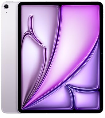 Apple iPad Air 13-inch (M2): Built for Apple Intelligence, Liquid Retina Display, 512GB, 12MP Front/Back Camera, Wi-Fi 6E + 5G Cellular, Touch ID, All-Day Battery Life — Purple