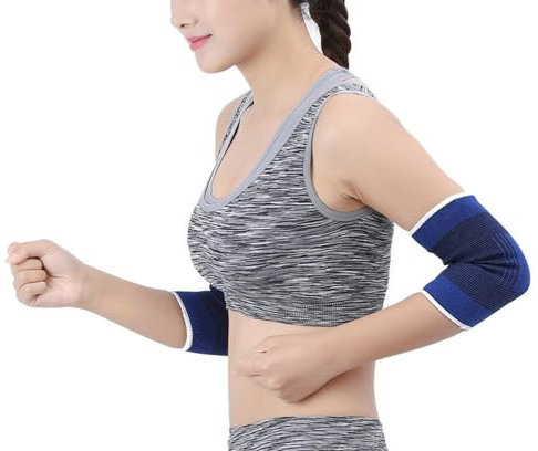 GUTEINTE Fascia Elastica per Gomito, Gomitiera di Compressione Manicotto, Sollievo per Infiammazioni, Supporto Gomito Elastica, Tutore Gomitiera per Sport (2, Blu, Taglia unica)
