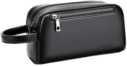 rockible Herren Handtasche mit Handschlaufe PU Business Multi Taschen Herren Clutch, Schwarz