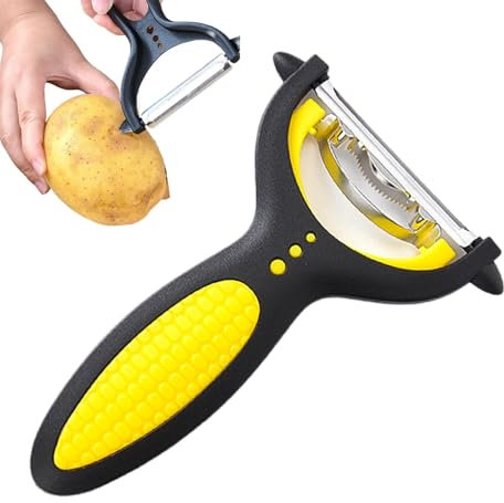 Herramienta de pelador de maíz, pelador de verduras para cocina | Pelador de frutas y verduras multifuncional, herramienta de corte de maíz - Pelador de patatas ergonómico, herramienta de decocba