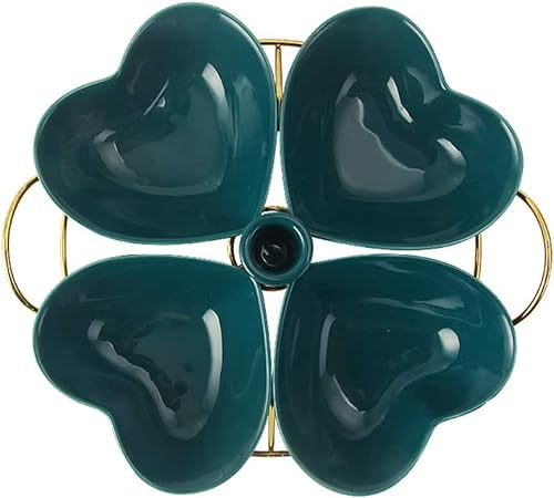SJZZJSBX Piatto di antipasti, Patatine Fritte e Salsa, Piatto per Snack, Ristorante dell'hotel, Piatto di Caramelle, Frutta secca, Piatto di Ceramica, insalatiera (Colore: Blu, Verde, Rosa)