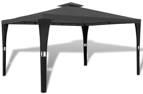 Rasen & Garten, Outdoor-Wohnen, Außenstrukturen, Vordächer & PavillonsPavillon mit Dach 3x4 m, Dunkelgrau
