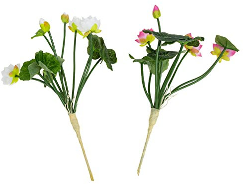 Gatuida 2 Stück Künstlicher Lotus Girlande Künstliche Lotusblumen Simulationsblume Brunnen Künstliche Seerose Sukkulenten Pflanzen Gefälschte Reben Gefälschte Blumen Tulpe Plastik