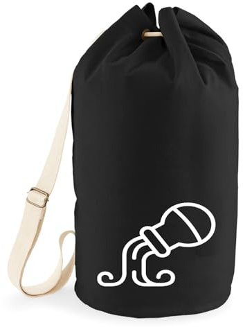 Huuraa Seesack Wassermann Sternzeichen Symbol 20 Liter Black Baumwolle Rucksack Geschenkidee