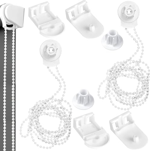 2 Sets 25mm Roller Blind Accessories Kit – Durable Plastic Fittings for Vertical & Horizontal Blinds, Includes Brackets, Chain & Plugs