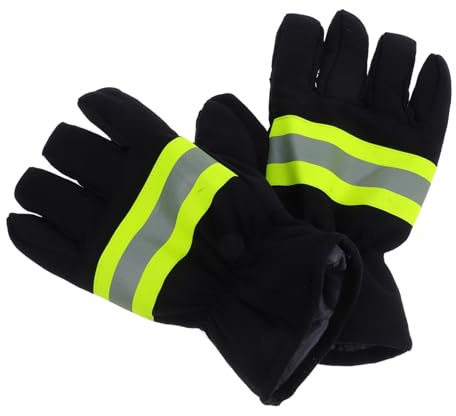 Ciieeo 1 Pair Heat Resistant Fire Safety Gloves Fireproof Cotton Polyester Gloves for Efficient Rescue Outdoor Grilling and High Risk Environments