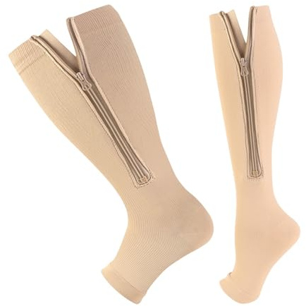 PRIOKNIKO Calzini a compressione da donna, calzini con cerniera Bilancia, calzini sportivi a compressione, color,XXL