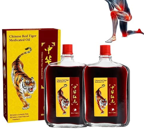 Red Tiger - Olio medico da 50 ml, olio attivo per alleviare il dolore da distorsioni e lesioni alle gambe
