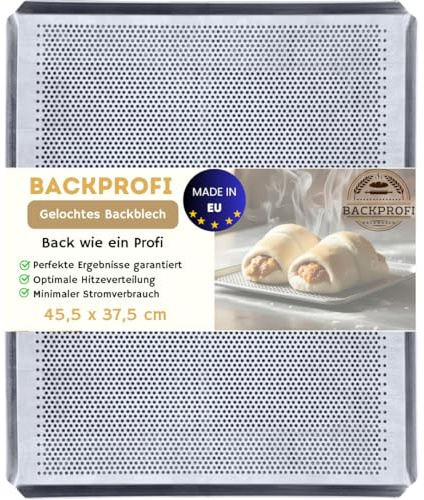 PREMIUM LOCHBLECH – Gelochtes Backblech für knuspriges Backen wie beim Profi (45,5 x 37,5 cm)