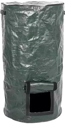 Sacchi per Rifiuti da Giardino Borsa for fermentazione biologica ecologica composter da giardino 35 * 60 cm con cerniera e doppi manici pieghevole Secchio rifiuti compost