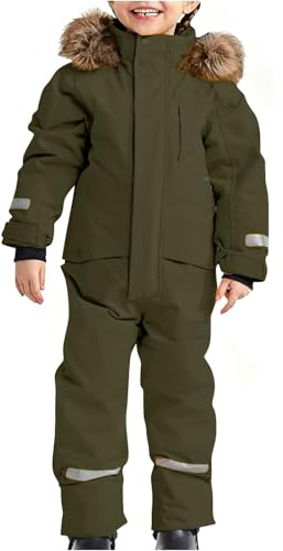 Combinaison de ski pour filles et garçons - Combinaison thermique pour le ski - Combinaison d'hiver chaude et coupe-vent avec capuche amovible - Combinaisons de boue - Combinaisons Softshell pour