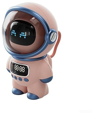 AI Robot 5.1 EDR Haut-parleur sans fil avec fonctions d'apprentissage interactives, radio FM, réveil intelligent et voix pour la maison et la salle de classe (rose)