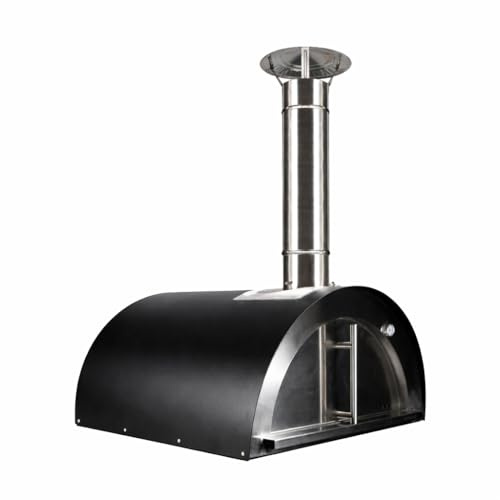 MF - Horno de leña exterior para pizzas y pan modelo Chef Junior negro para uso en jardín
