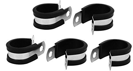 sourcing map 5Stk 20mm Dmr. EPDM Gummi gezeichnet P Clips Kabelschlauch Rohrschellen Halter de