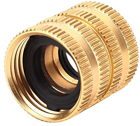 Mumusuki 3/4 Brass Garden Hose Connector with Dual Swivel for Male Hose to Male Hose, Double Female