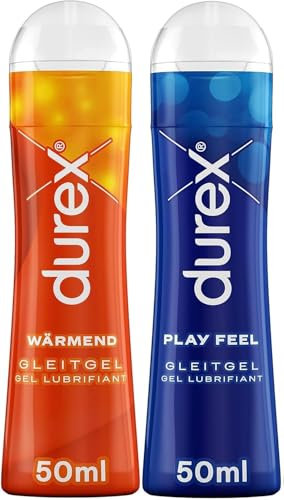 Durex Play Gleitgel Ausprobierpaket für Sie und Ihn (Feel & Wärmend) - Kondom-geeignet, hinterlässt keine Flecken – 2er pack (2 x 50 ml)