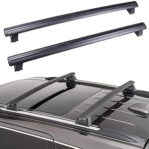 Auto DachträGer FüR Jeep Grand Cherokee 2011-2020, 2 StüCk Aluminium DachgepäCkträGer GepäCktransport RelingträGer Hochstabile Dachbox LastenträGer Schutz Dach Railing BüGel
